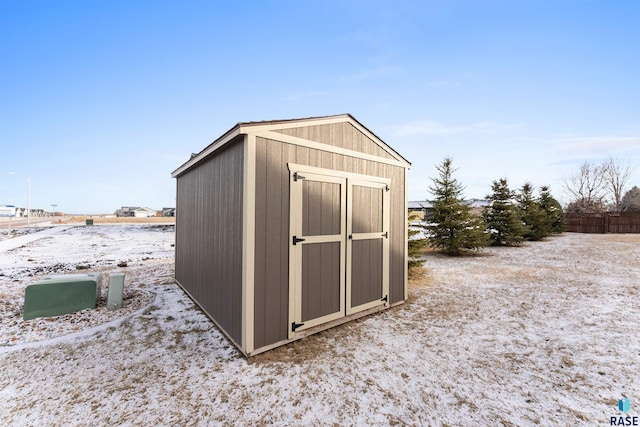 view of shed