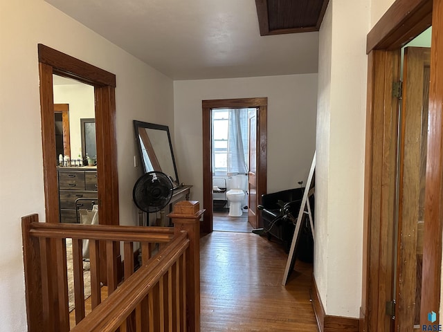 hallway featuring wood finished floors