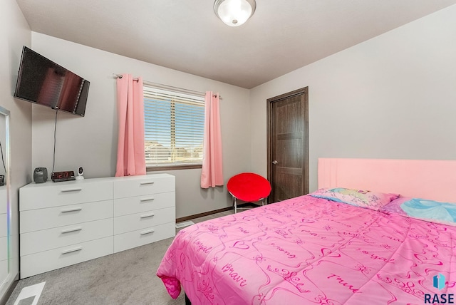 bedroom featuring visible vents and carpet flooring