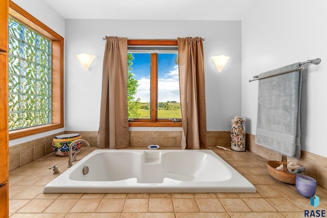 full bath with a garden tub