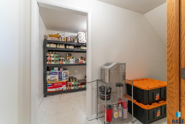 view of storage area