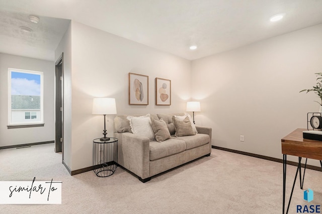 5714 E Avett Pl, Sioux Falls, SD 57108 - living room featuring recessed lighting, baseboards, and light carpet