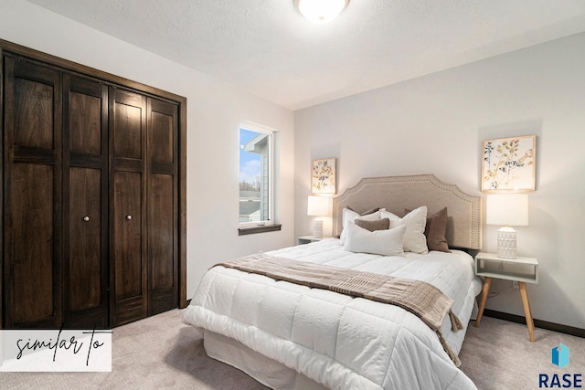 5714 E Avett Pl, Sioux Falls, SD 57108 - bedroom featuring light carpet, a textured ceiling, and baseboards