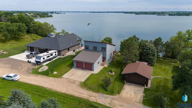 6305 Lakeview Dr, Wentworth, SD 57075 - drone / aerial view featuring a water view