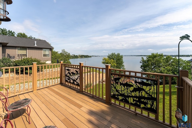 6305 Lakeview Dr, Wentworth, SD 57075 - wooden deck with a water view