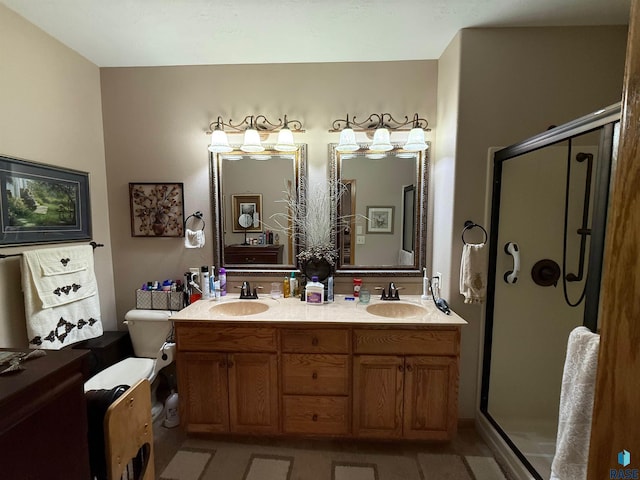 800 W Sterling Oak Cir, Sioux Falls, SD 57108 - full bath with a sink, double vanity, and a shower stall