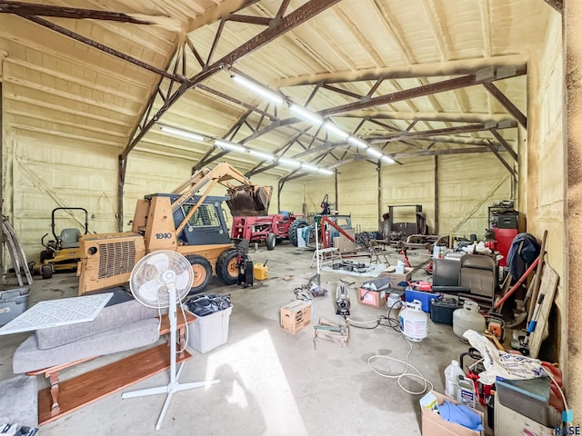 garage featuring metal wall