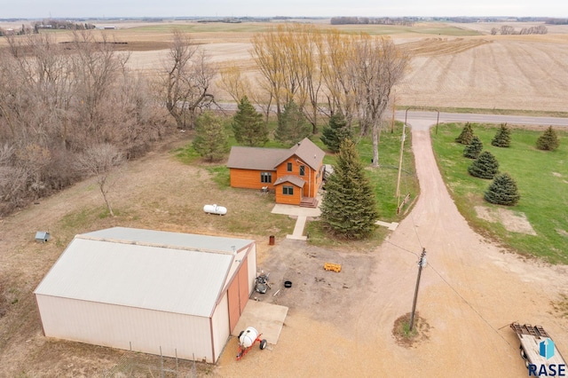 aerial view with a rural view
