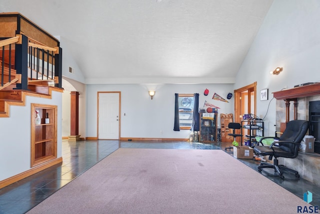 29783 Frog Creek Rd, Centerville, SD 57014 - home office featuring baseboards, visible vents, and tile patterned flooring