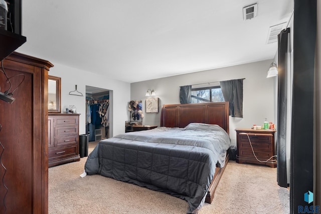 29783 Frog Creek Rd, Centerville, SD 57014 - bedroom featuring light carpet, visible vents, a closet, and a spacious closet