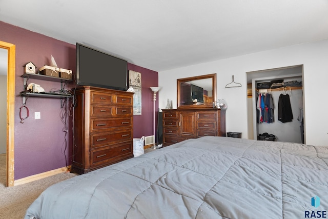 29783 Frog Creek Rd, Centerville, SD 57014 - carpeted bedroom featuring baseboards, visible vents, and a walk in closet
