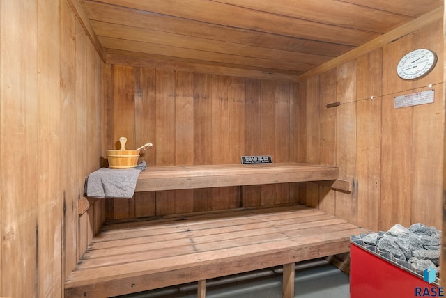 view of sauna