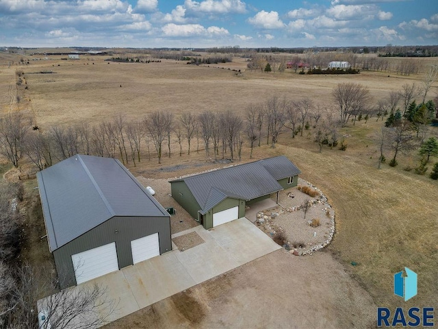 drone / aerial view featuring a rural view