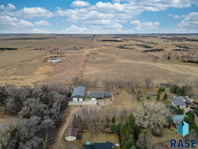 bird's eye view with a rural view