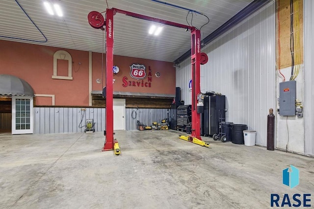 garage featuring electric panel