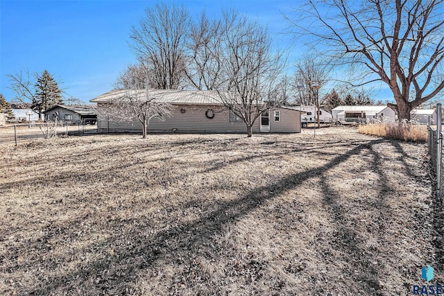 view of yard featuring fence
