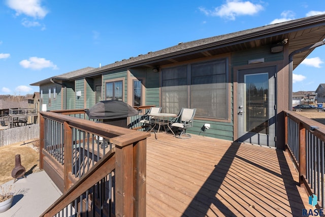 view of wooden deck