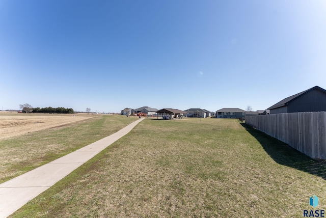 view of yard featuring fence