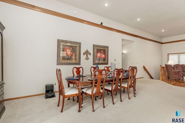 7 N Sun Valley Pl, Sioux Falls, SD 57110 - dining space with baseboards, recessed lighting, and light colored carpet