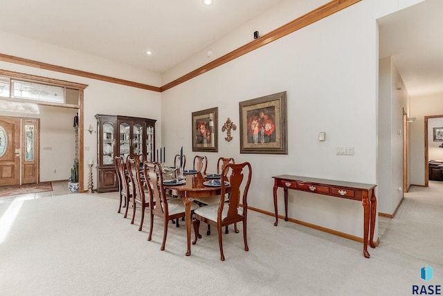 7 N Sun Valley Pl, Sioux Falls, SD 57110 - dining space with light carpet, recessed lighting, and baseboards
