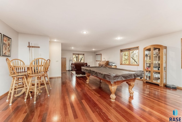 7 N Sun Valley Pl, Sioux Falls, SD 57110 - playroom featuring recessed lighting, pool table, plenty of natural light, and wood finished floors