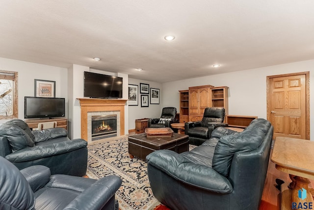 7 N Sun Valley Pl, Sioux Falls, SD 57110 - living area with a tiled fireplace and recessed lighting