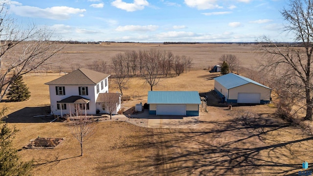 aerial view with a rural view