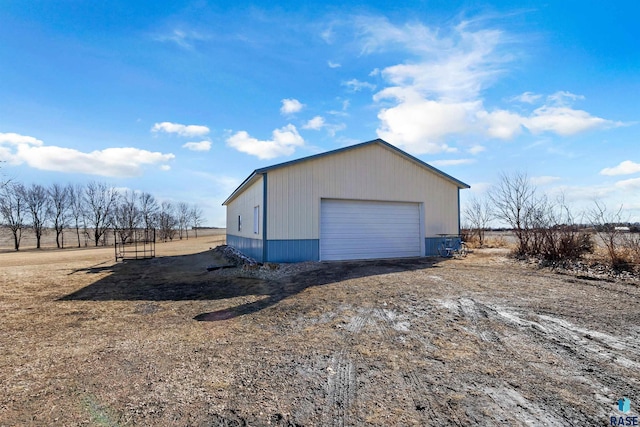 view of detached garage