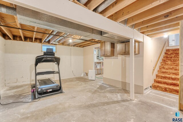 1200 Crestview Dr, Vermillion, SD 57069 - unfinished basement featuring stairway