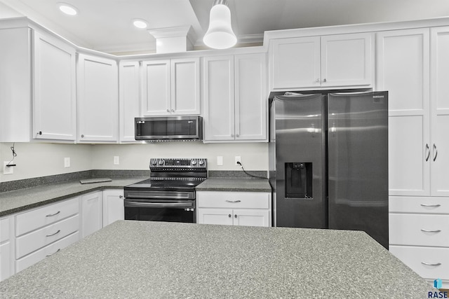 1205 Douglas Ave, Yankton, SD 57078 - kitchen with appliances with stainless steel finishes, white cabinetry, and recessed lighting