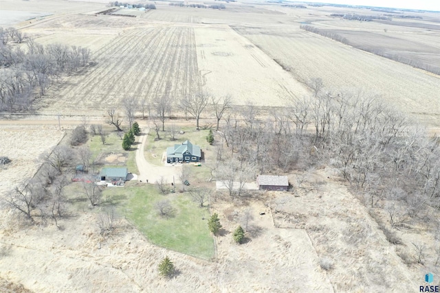 bird's eye view with a rural view