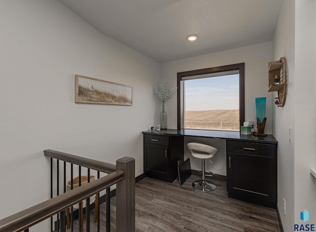 23744 461a Ave # 2, Wentworth, SD 57075 - office area featuring baseboards and dark wood-style floors