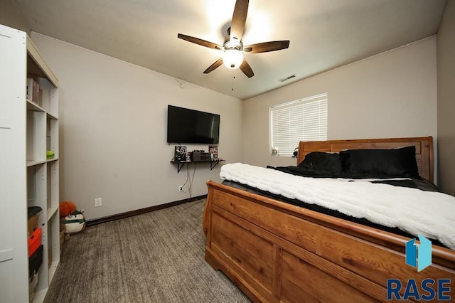 105 N Nora St, Viborg, SD 57070 - bedroom featuring ceiling fan, carpet flooring, baseboards, and visible vents