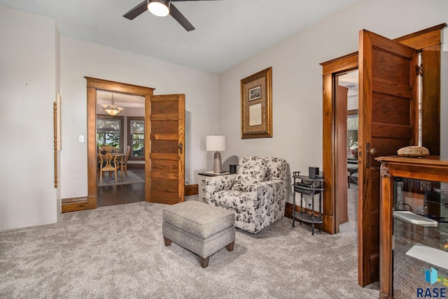 28128 462nd Ave, Davis, SD 57021 - sitting room featuring a ceiling fan and carpet flooring
