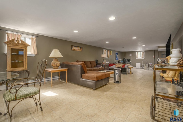 28128 462nd Ave, Davis, SD 57021 - living area featuring baseboard heating and recessed lighting