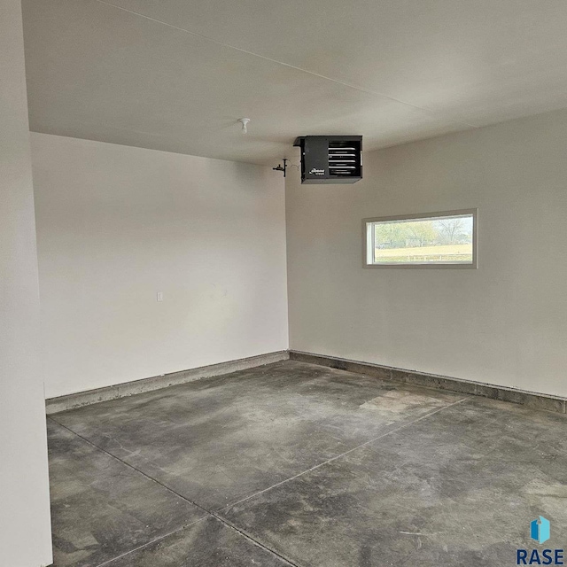 garage with baseboards