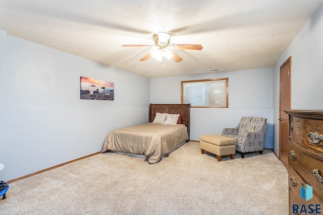6520 S Heatherridge Trl, Sioux Falls, SD 57108 - carpeted bedroom featuring visible vents, baseboards, and ceiling fan