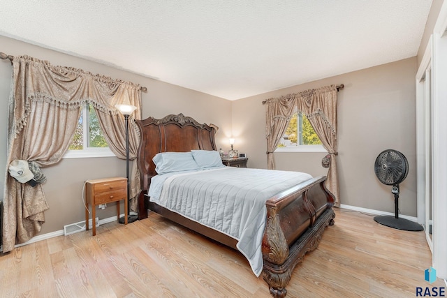 47205 94th St, Sioux Falls, SD 57108 - bedroom featuring visible vents, light wood-style flooring, baseboards, and multiple windows