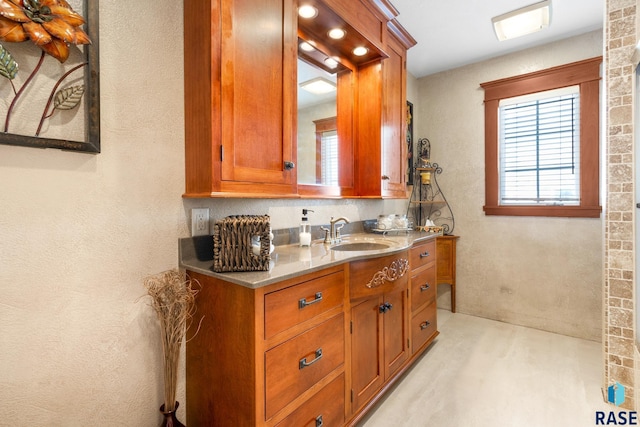 bathroom with a wealth of natural light and vanity