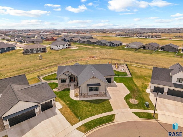 birds eye view of property with a residential view