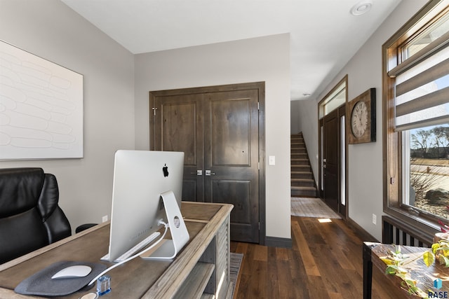 912 Torrey Pine Ln, Sioux Falls, SD 57110 - office area with dark wood-type flooring
