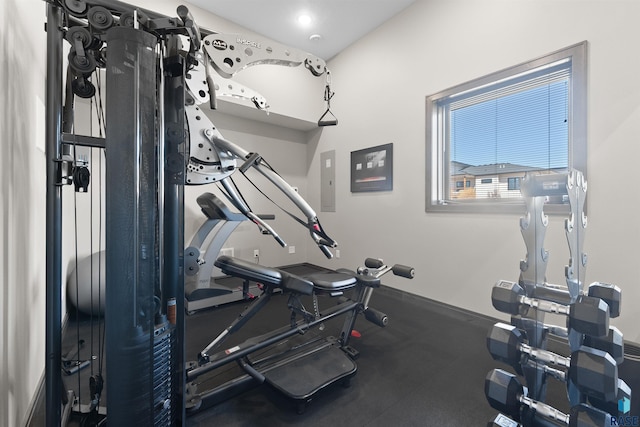 912 Torrey Pine Ln, Sioux Falls, SD 57110 - exercise area with electric panel and baseboards