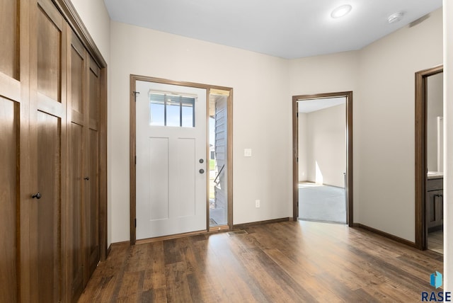 3508 E Prairie Wind St, Sioux Falls, SD 57108 - entrance foyer with dark wood-type flooring and baseboards