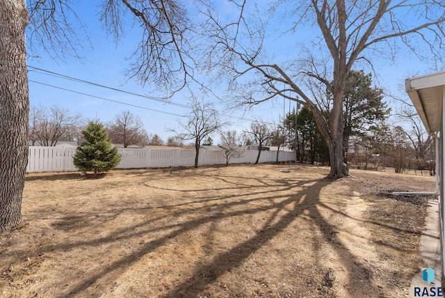 view of yard featuring fence