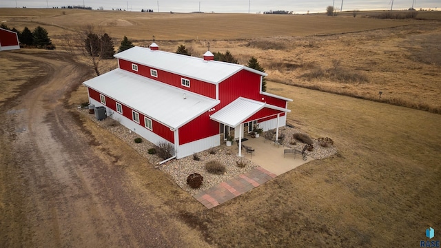 aerial view featuring a rural view