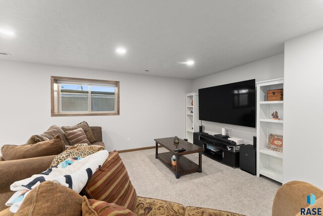 5508 S Sirocco Ave, Sioux Falls, SD 57108 - living room with baseboards, carpet floors, and recessed lighting