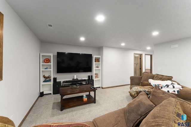 5508 S Sirocco Ave, Sioux Falls, SD 57108 - living area featuring light colored carpet, baseboards, and recessed lighting
