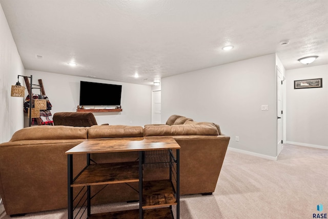 812 Sarah C Cir, Garretson, SD 57030 - living area with light colored carpet, baseboards, and recessed lighting