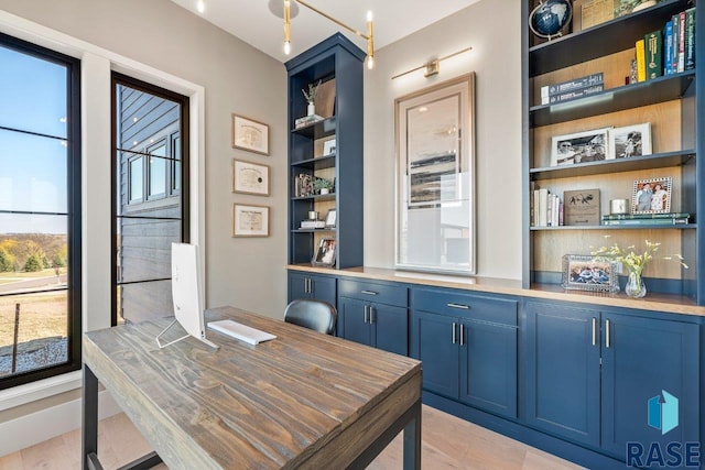 home office featuring built in features