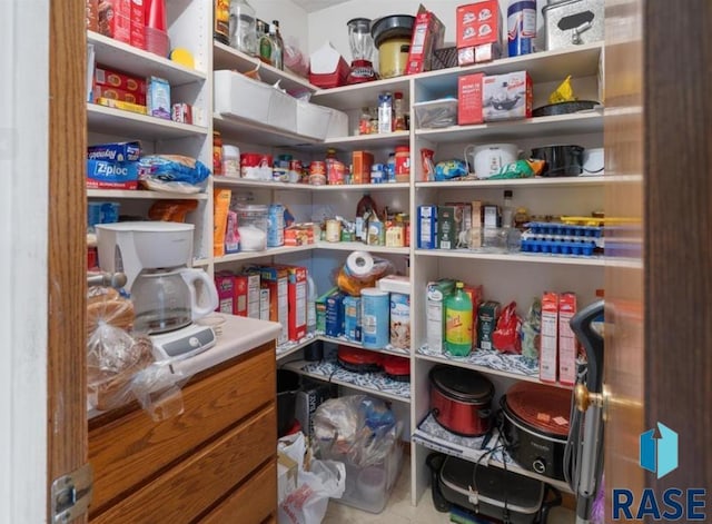 view of storage area